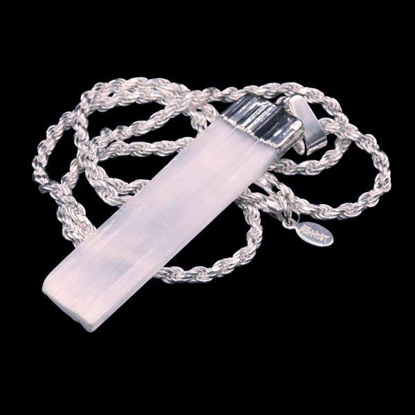 Petite Selenite Wand on Sterling Silver Rope