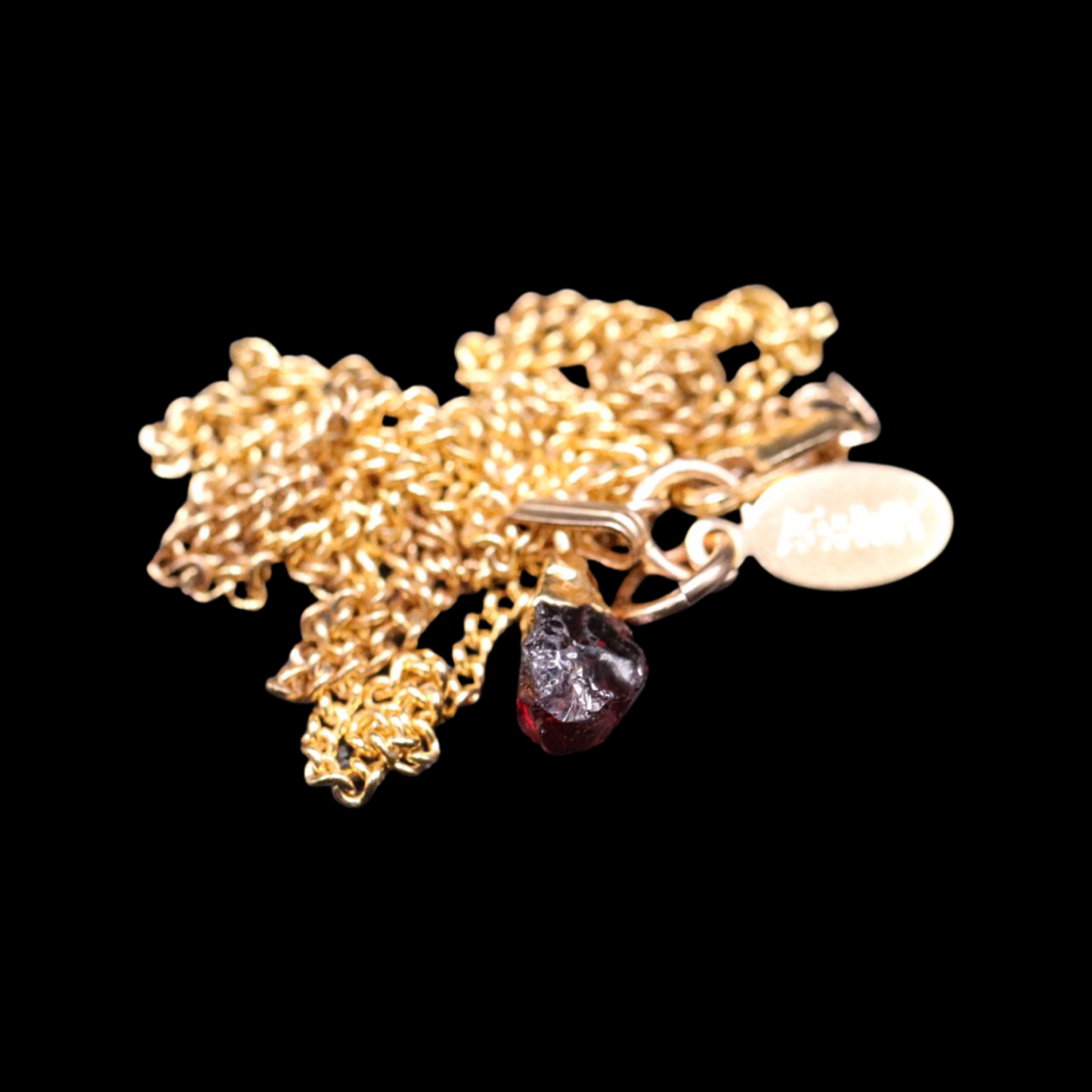 Ultra Petite Raw Garnet on Curb