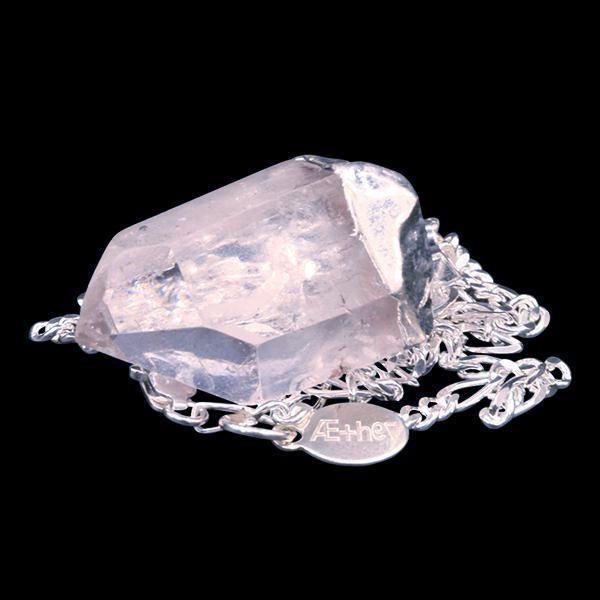 Clear Quartz Point on Silver Sterling Figaro