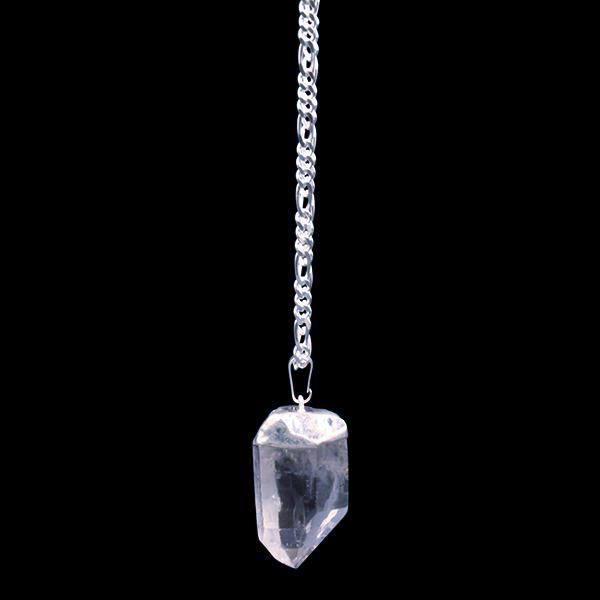 Clear Quartz Point on Silver Sterling Figaro