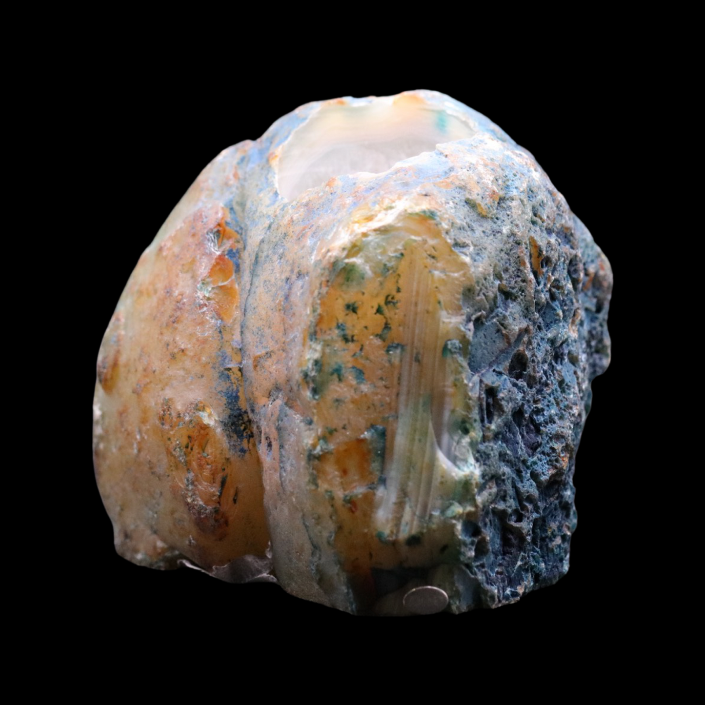 Green Agate Candle Holder