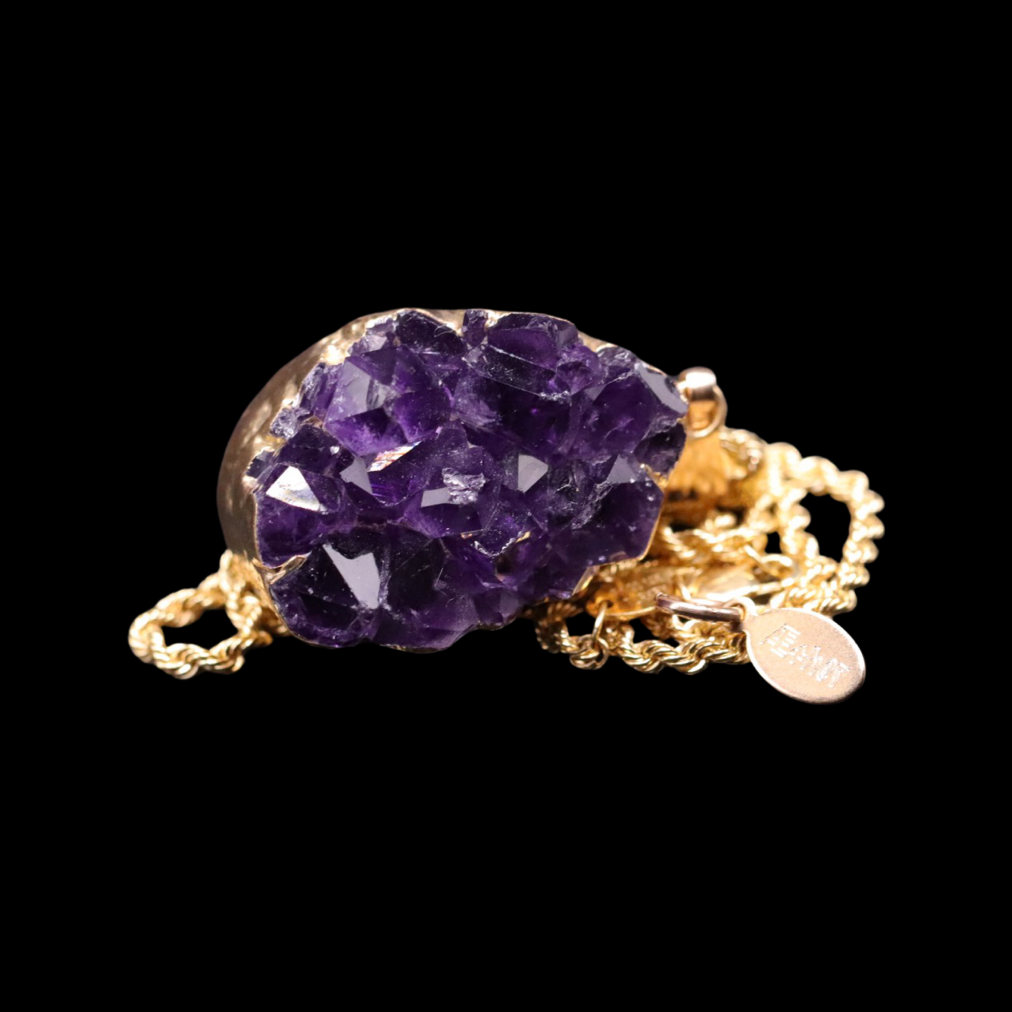 Raw Amethyst Druzy on Rope