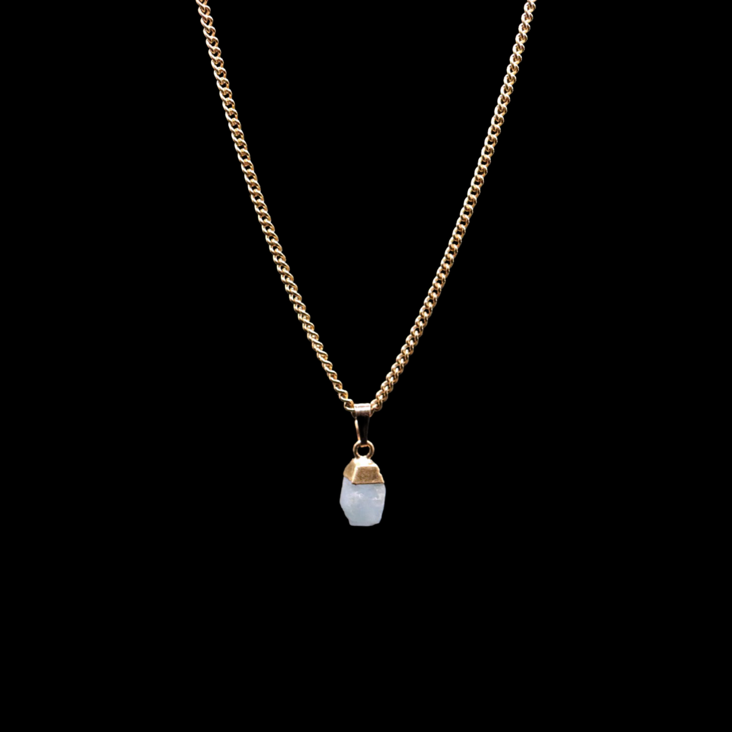 Ultra Petite Raw Aquamarine on Curb