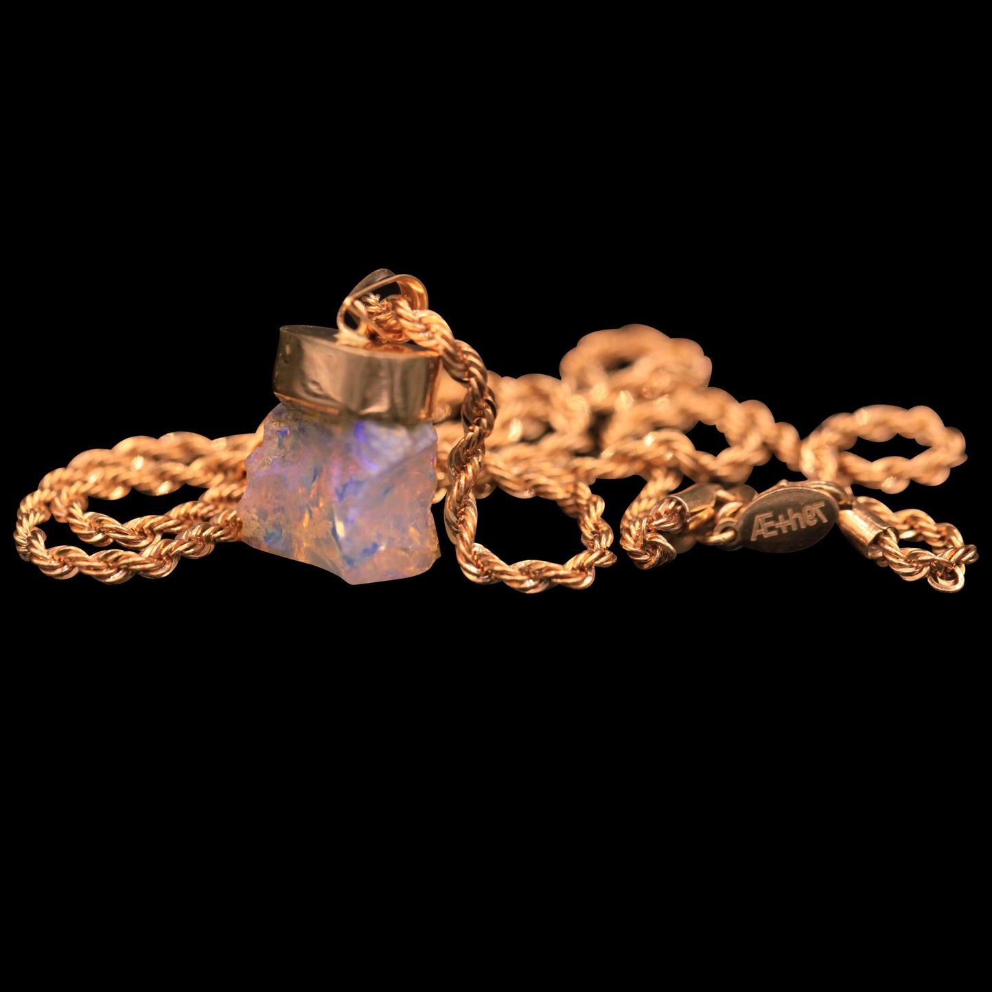 7.45 CARAT NATURAL UNTREATED ETHIOPIAN OPAL ON 14K ROPE