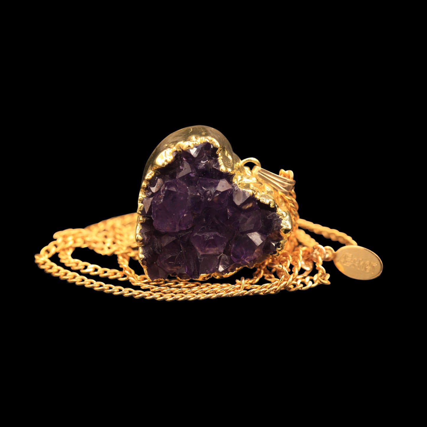 Amethyst Druzy Heart on Curb