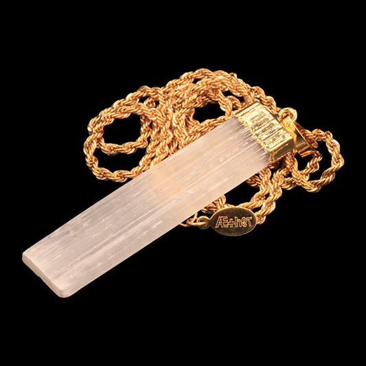 Petite Selenite Wand on Rope