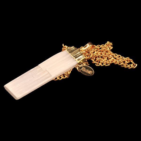 Petite Selenite Wand on Curb