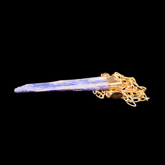 Raw Blue Kyanite Blade on Elongated Curb