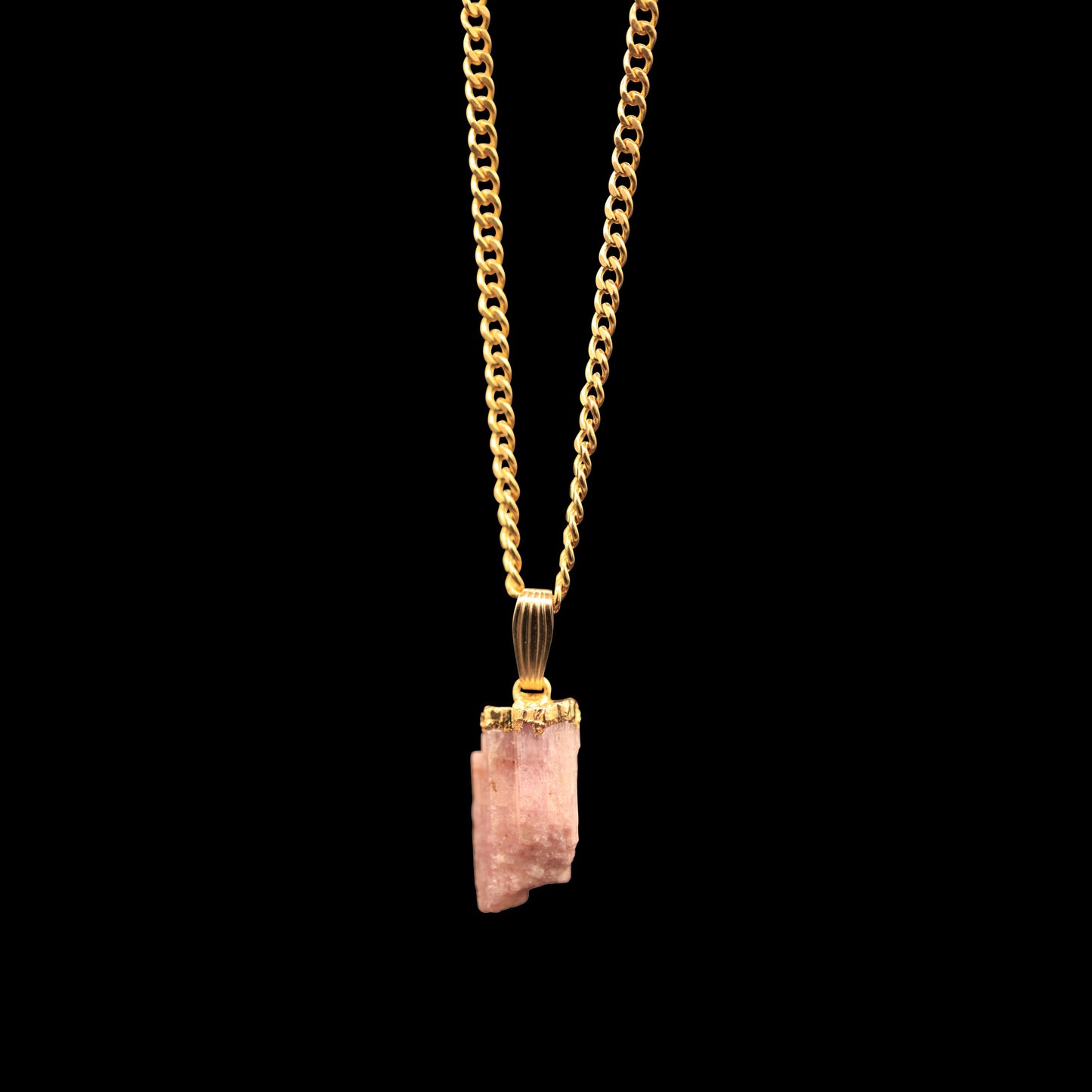Raw Pink Tourmaline on Curb