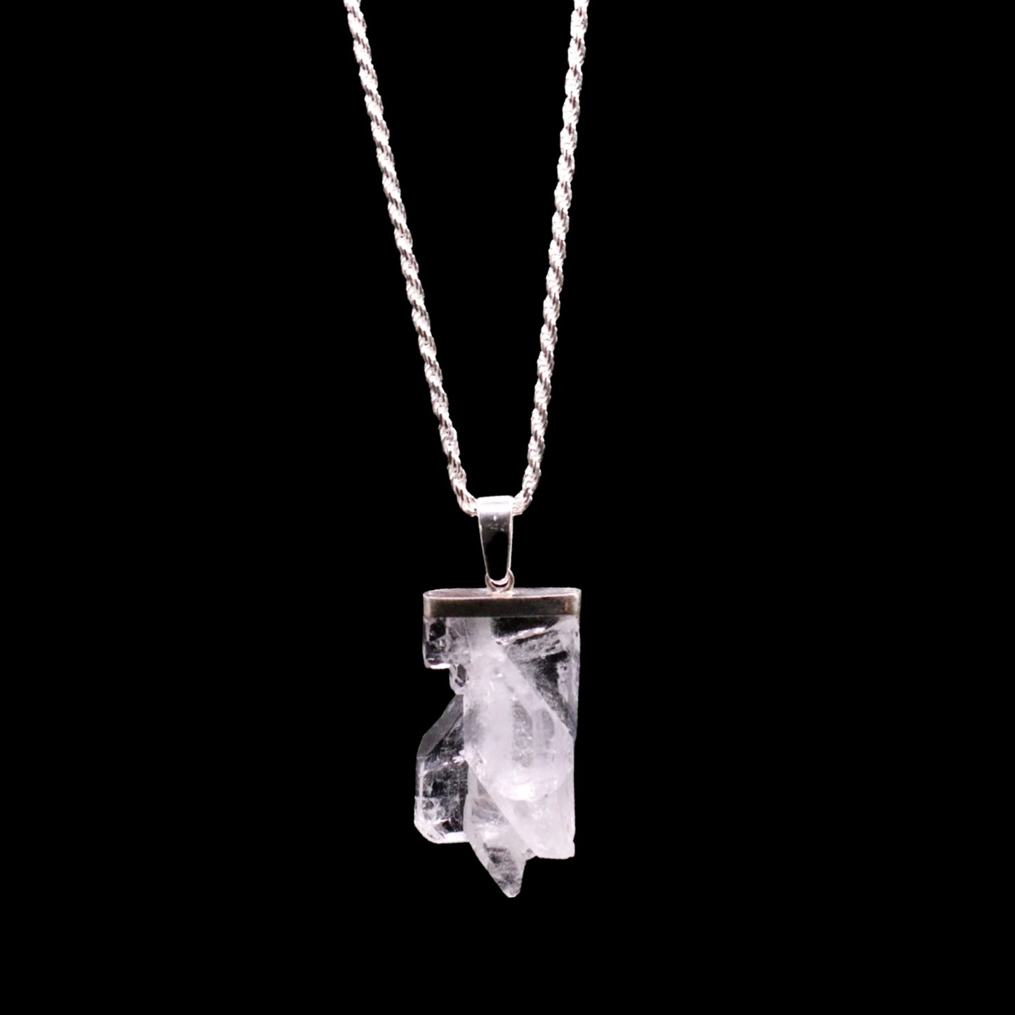 Raw Clear Quartz Cluster on Rope