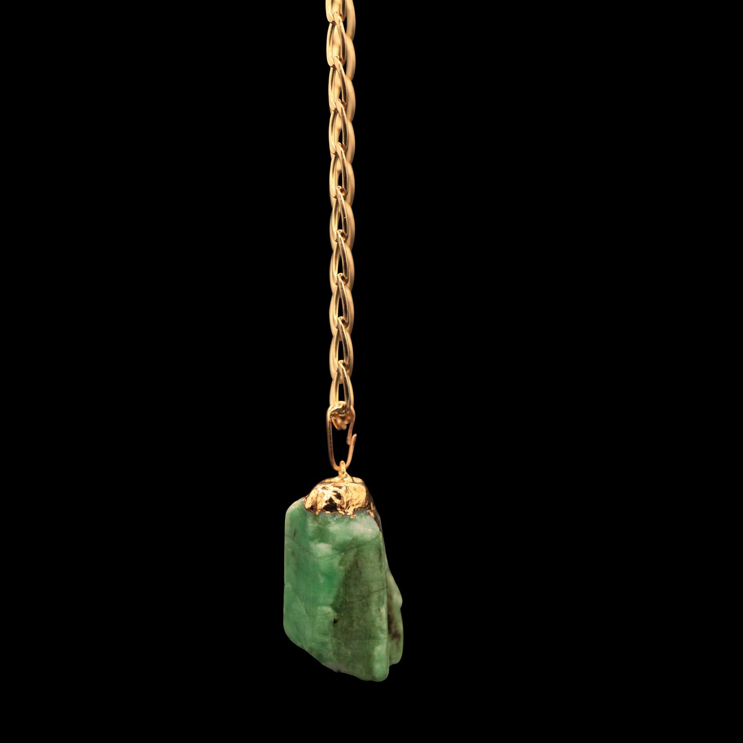 Raw Emerald on Elongated Curb