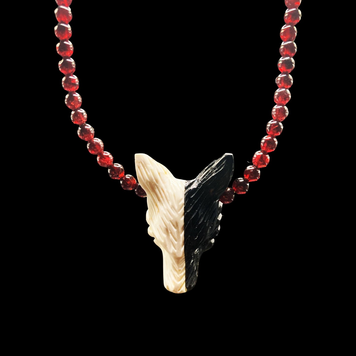 BLOODMOON22 X HOWLITE + BLACK OBSIDIAN ON GARNET