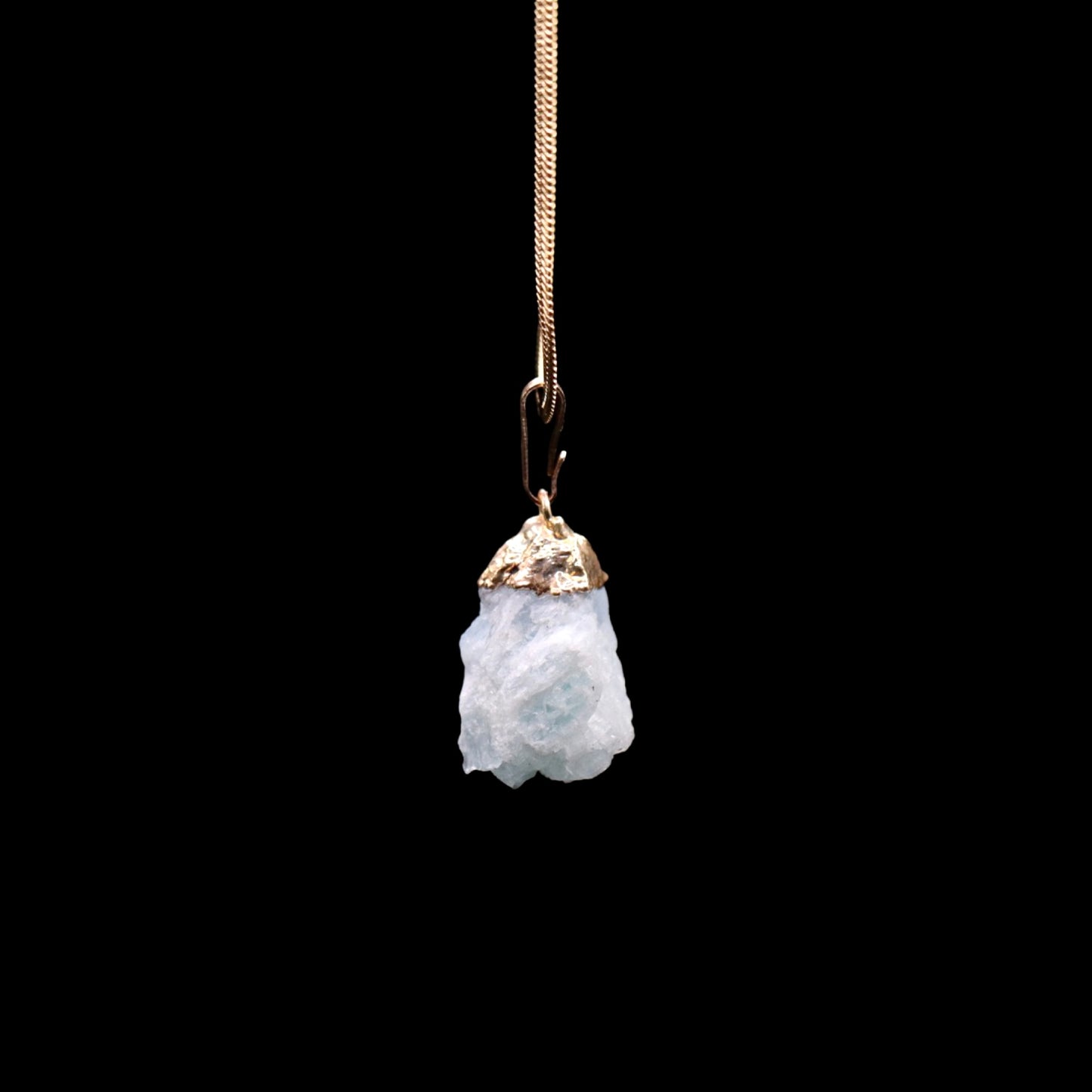 Raw Aquamarine on Herringbone