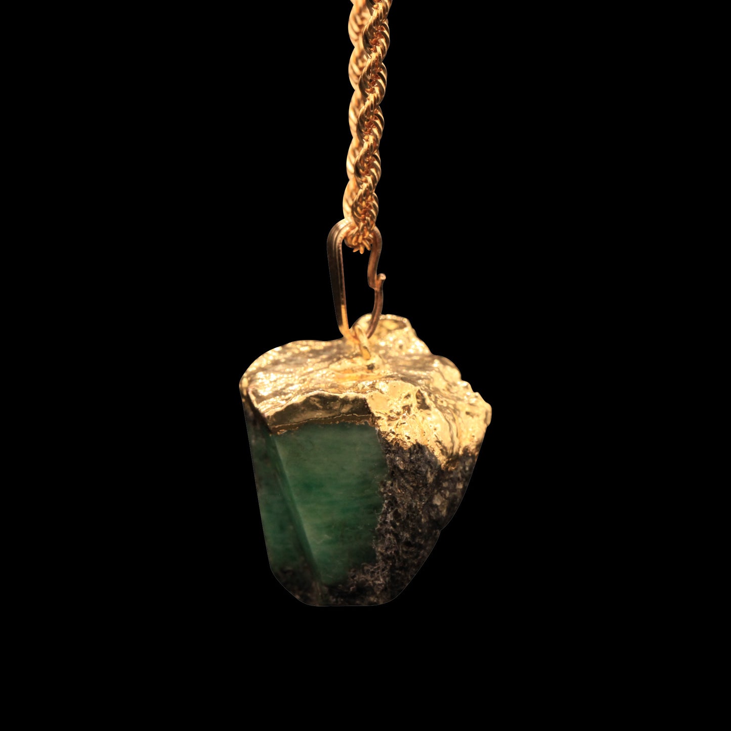Raw Emerald Matrix on Rope