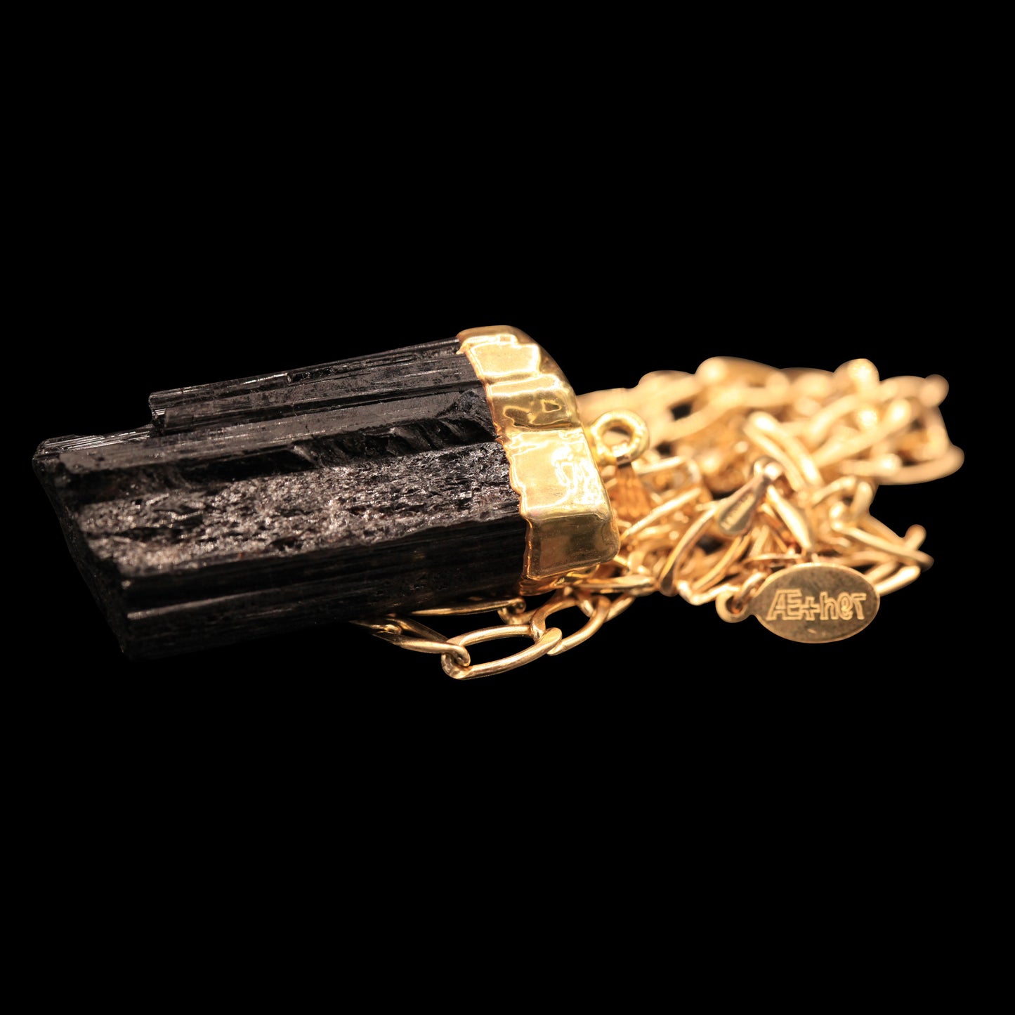 Raw Black Tourmaline on Elongated Curb