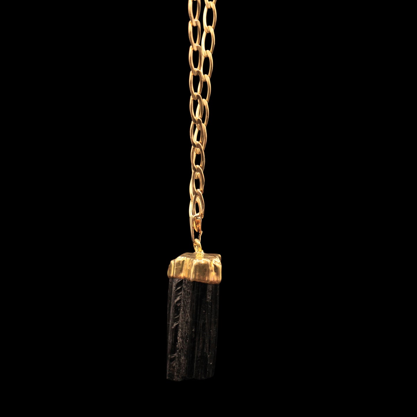 Raw Black Tourmaline on Elongated Curb