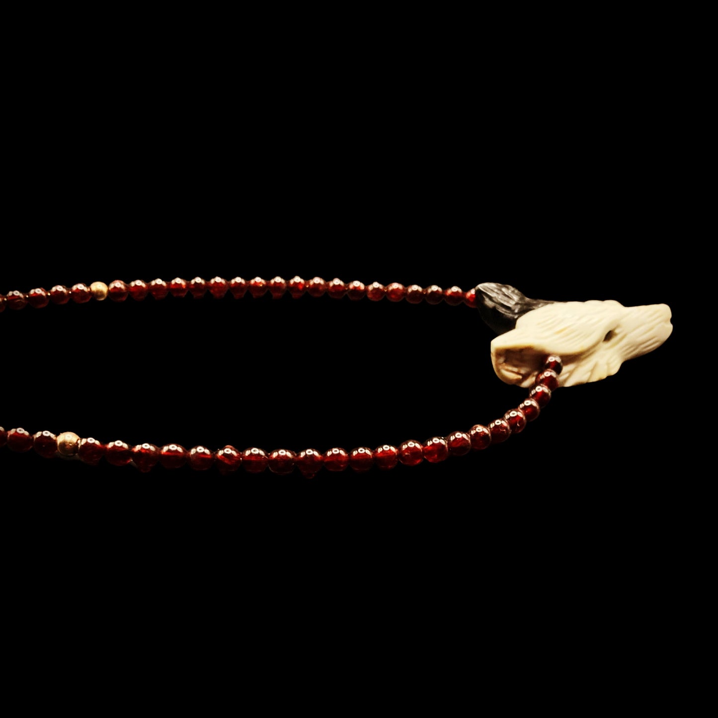 BLOODMOON22 X HOWLITE + BLACK OBSIDIAN ON GARNET