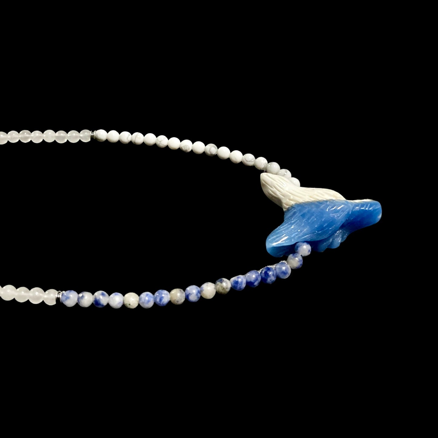 STURGEONMOON22 X HOWLITE + BLUE JASPER ON HOWLITE + BLUE JASPER + WHITE JADE