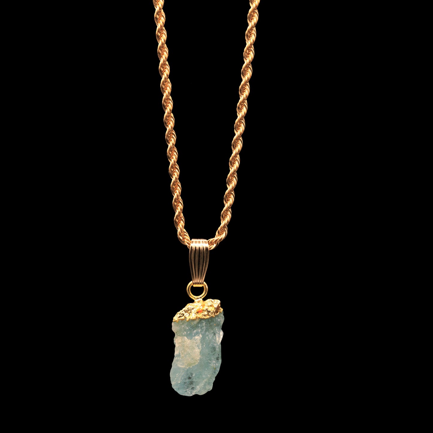 Raw Aquamarine on Rope