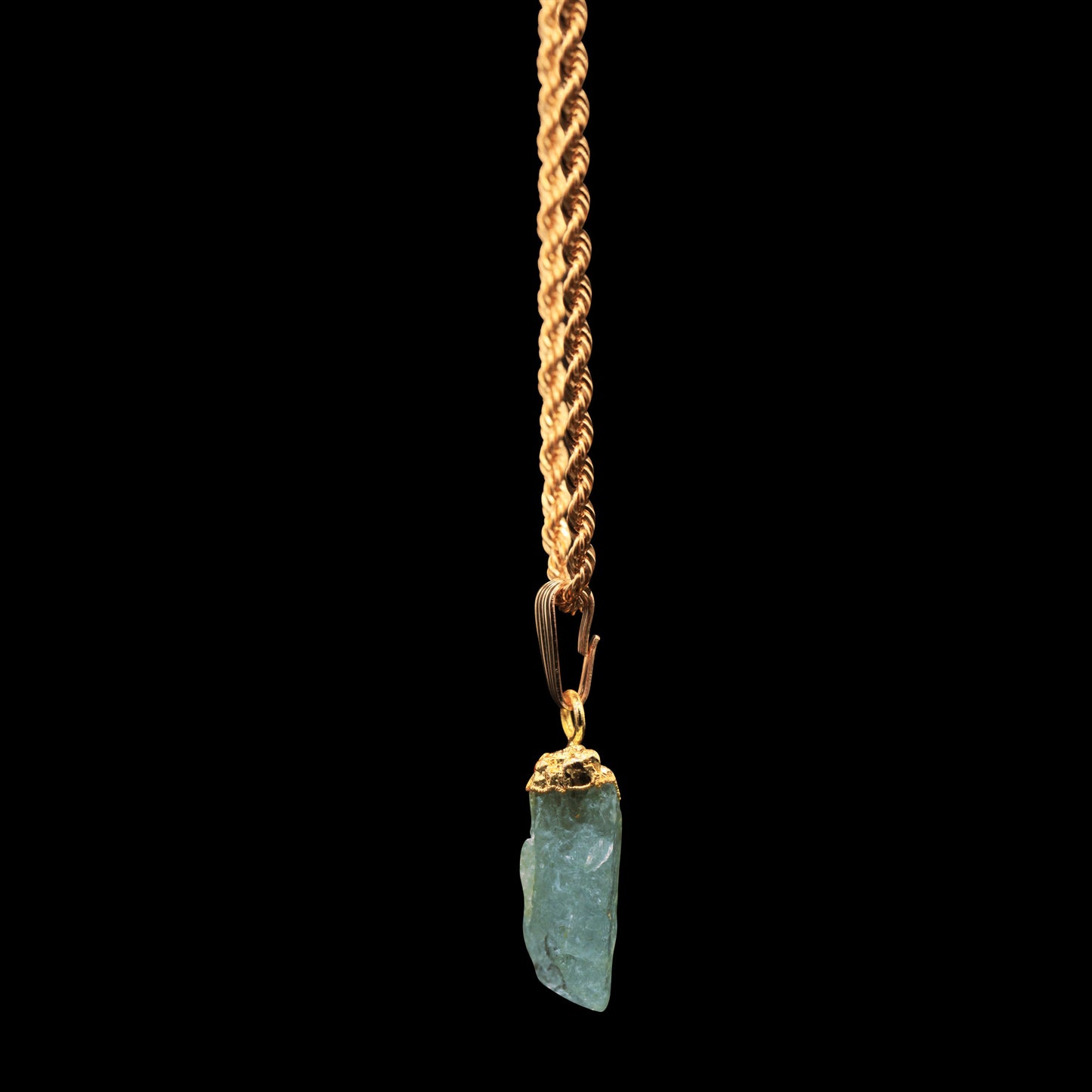 Raw Aquamarine on Rope