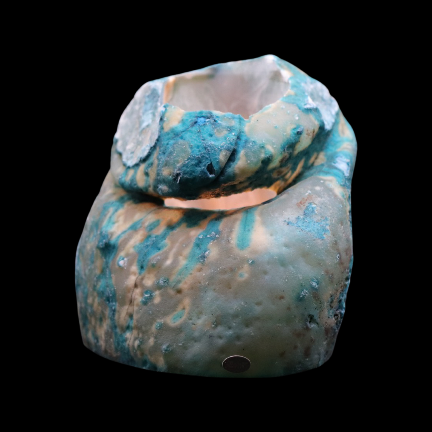 Green Agate Candle Holder