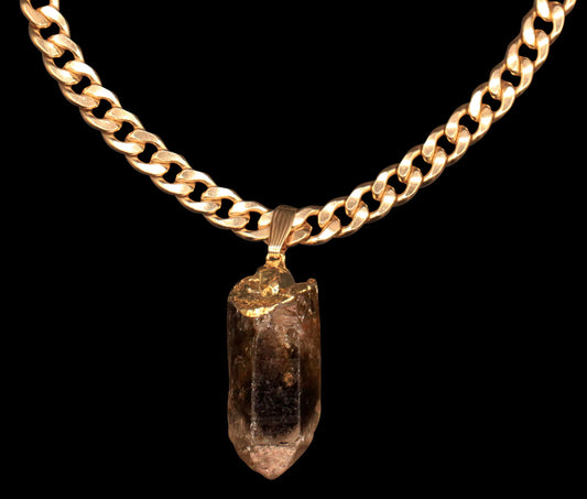 Smoky Quartz Point on Curb Choker