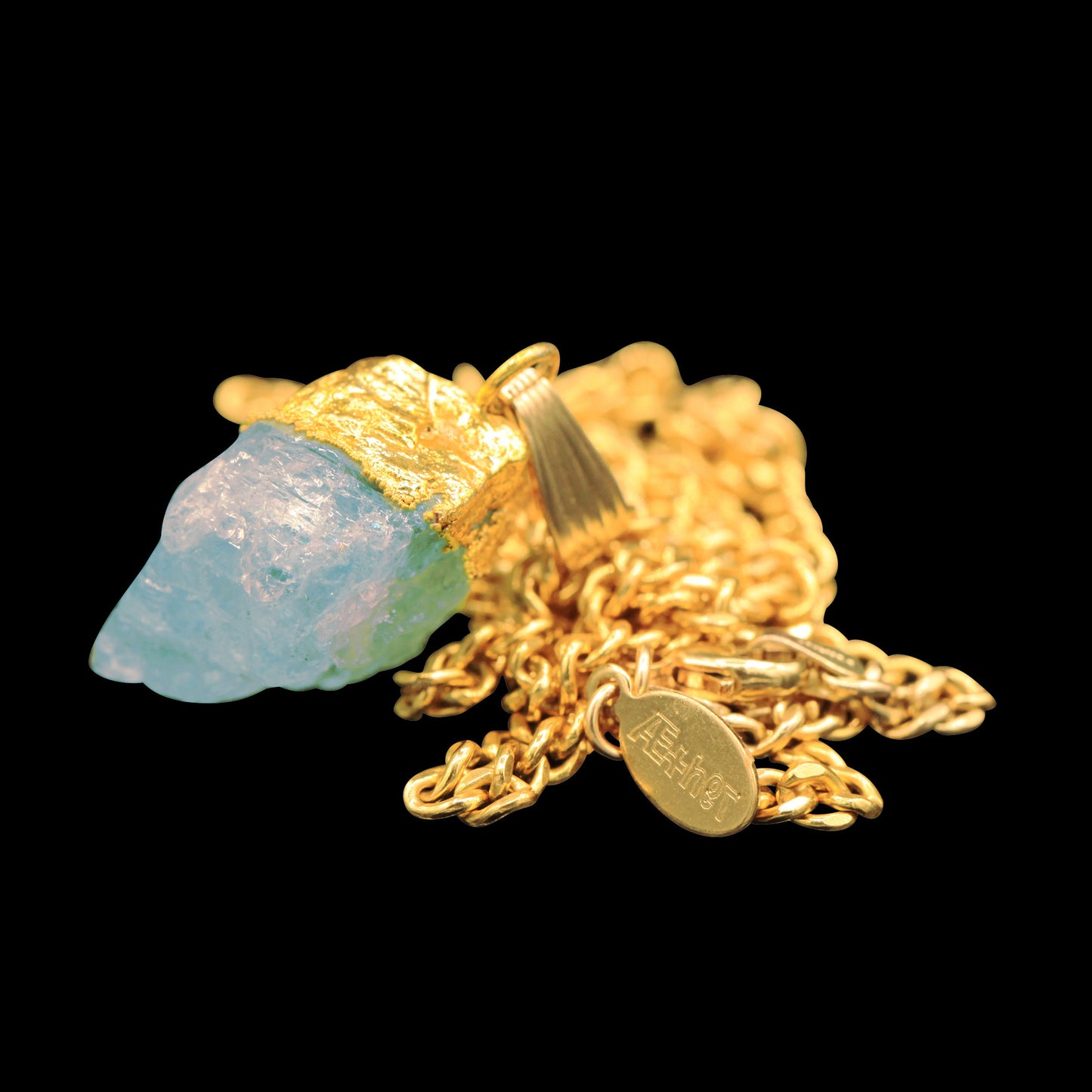 Raw Aquamarine Point on Curb