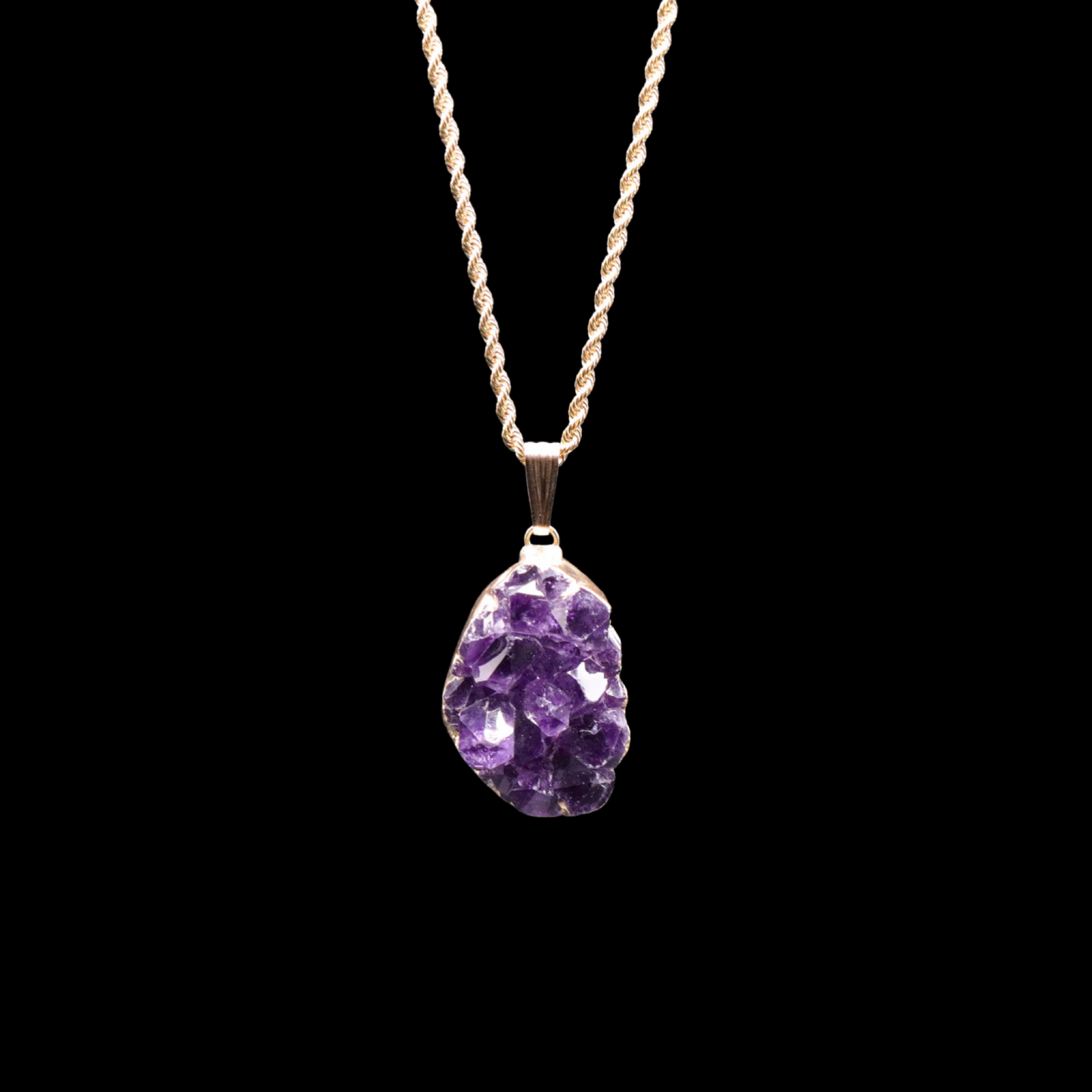 Raw Amethyst Druzy on Rope