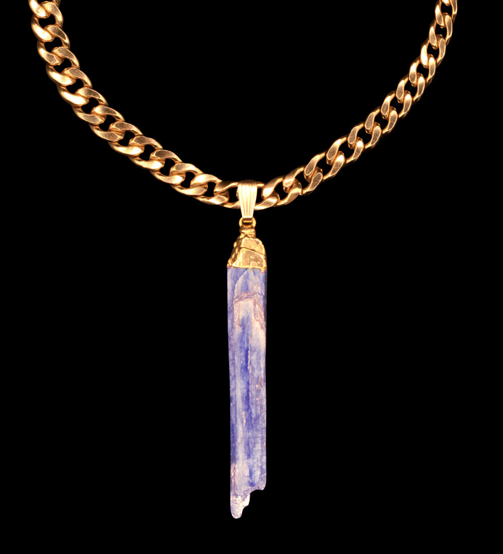 Raw Blue Kyanite on Curb Choker