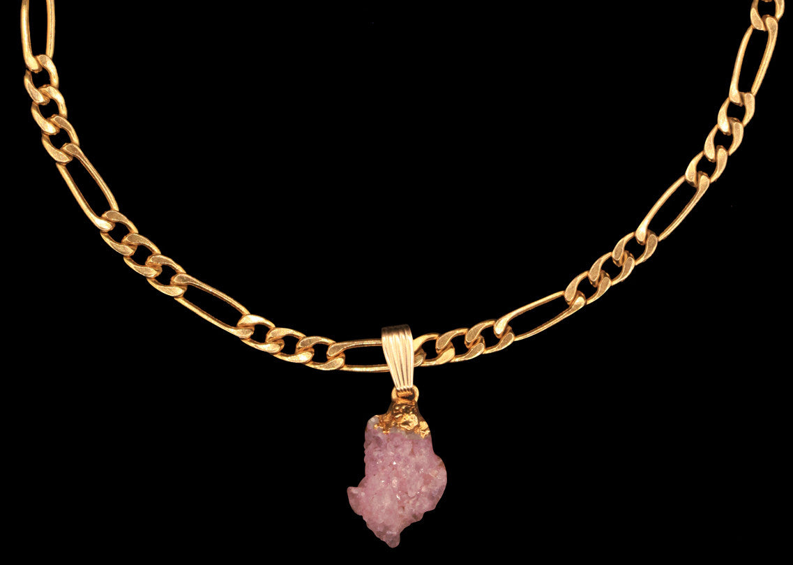 Rose Quartz Cluster on Figaro Choker