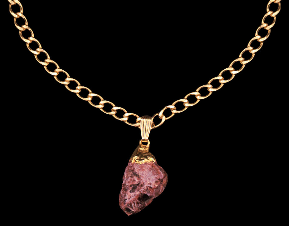 Raw Garnet on Curb Choker