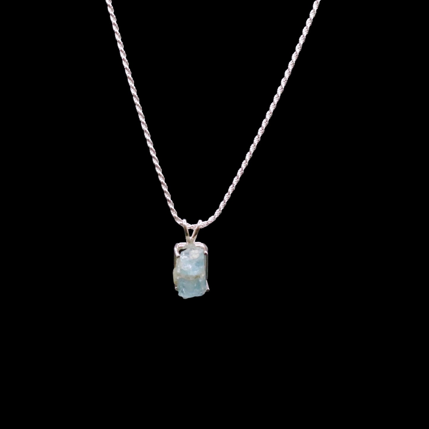 Natural Aquamarine Solitaire on Rope