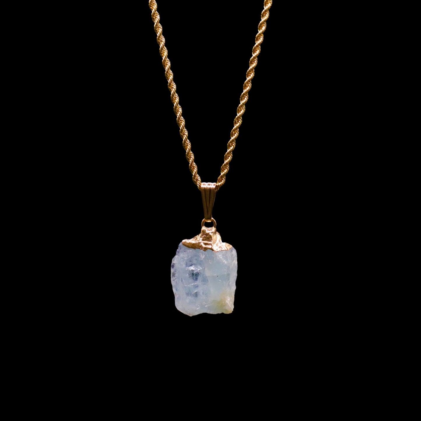 Raw Aquamarine on Rope