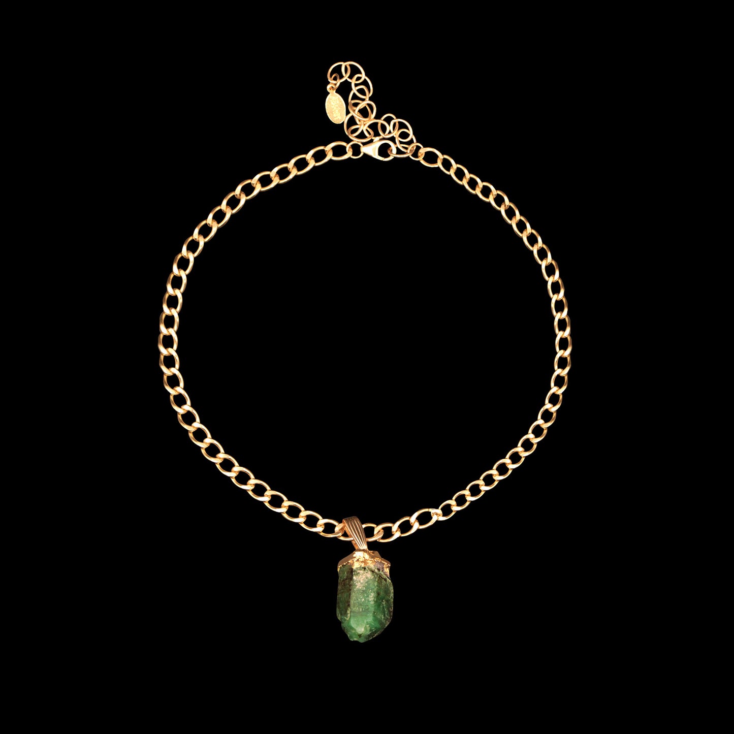 Raw Emerald Matrix on Curb Choker