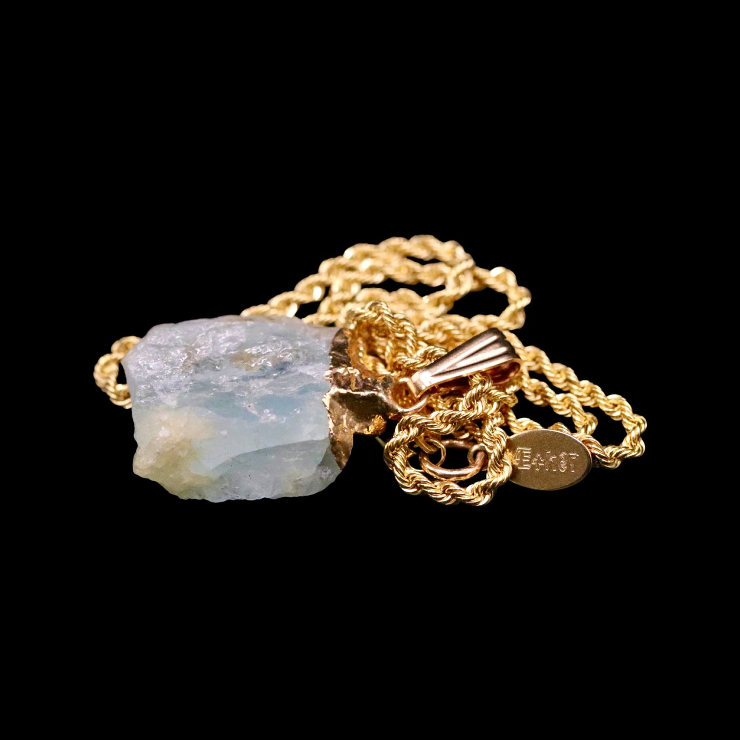 Raw Aquamarine on Rope