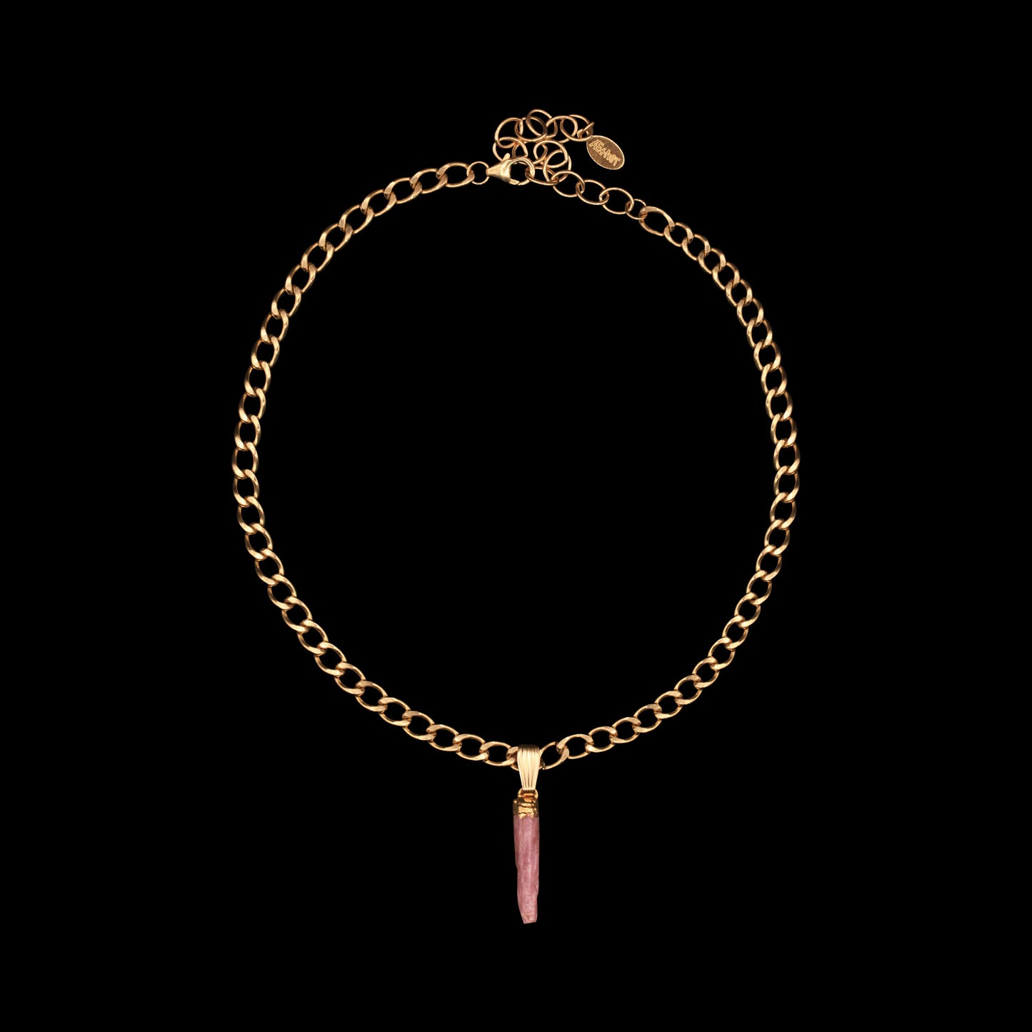 Pink Tourmaline on Curb Choker