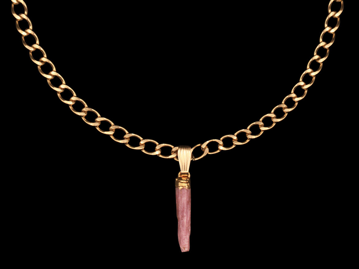Pink Tourmaline on Curb Choker