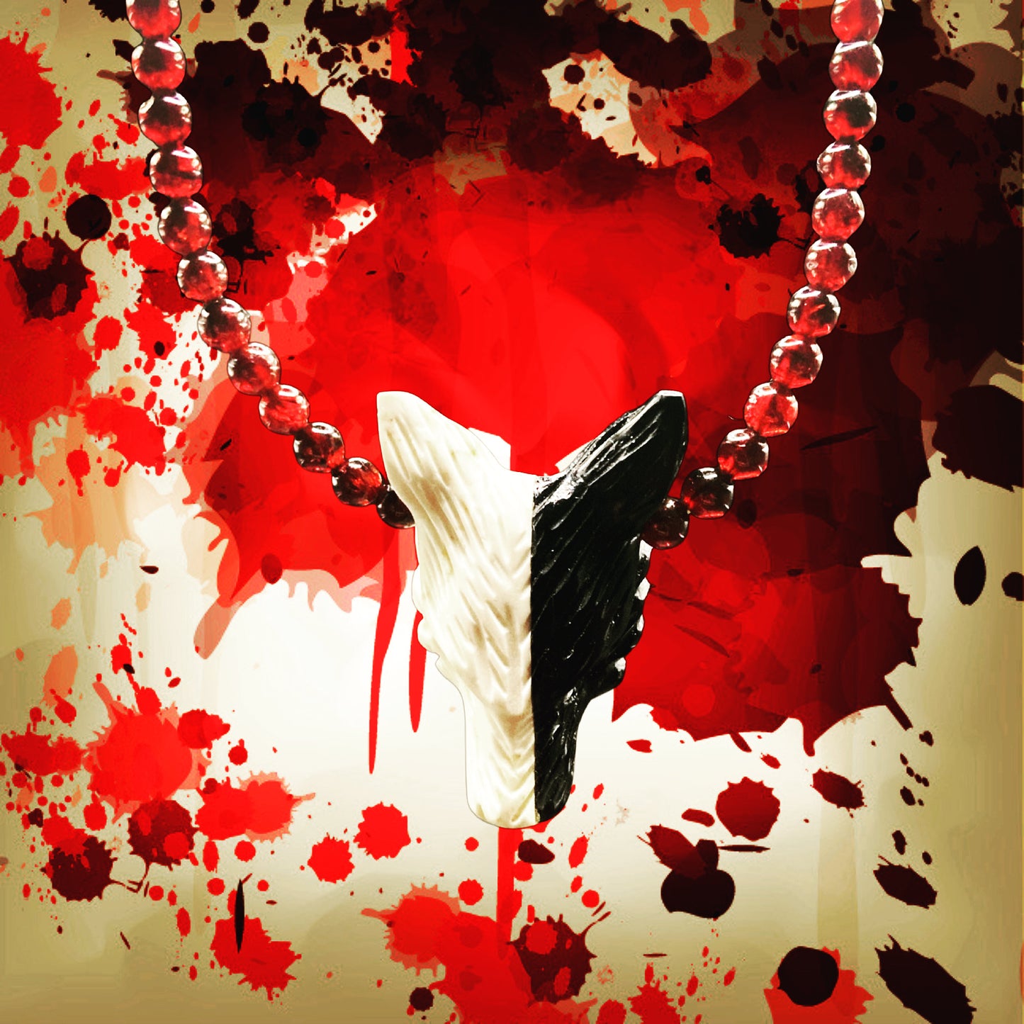 BLOODMOON22 X HOWLITE + BLACK OBSIDIAN ON GARNET