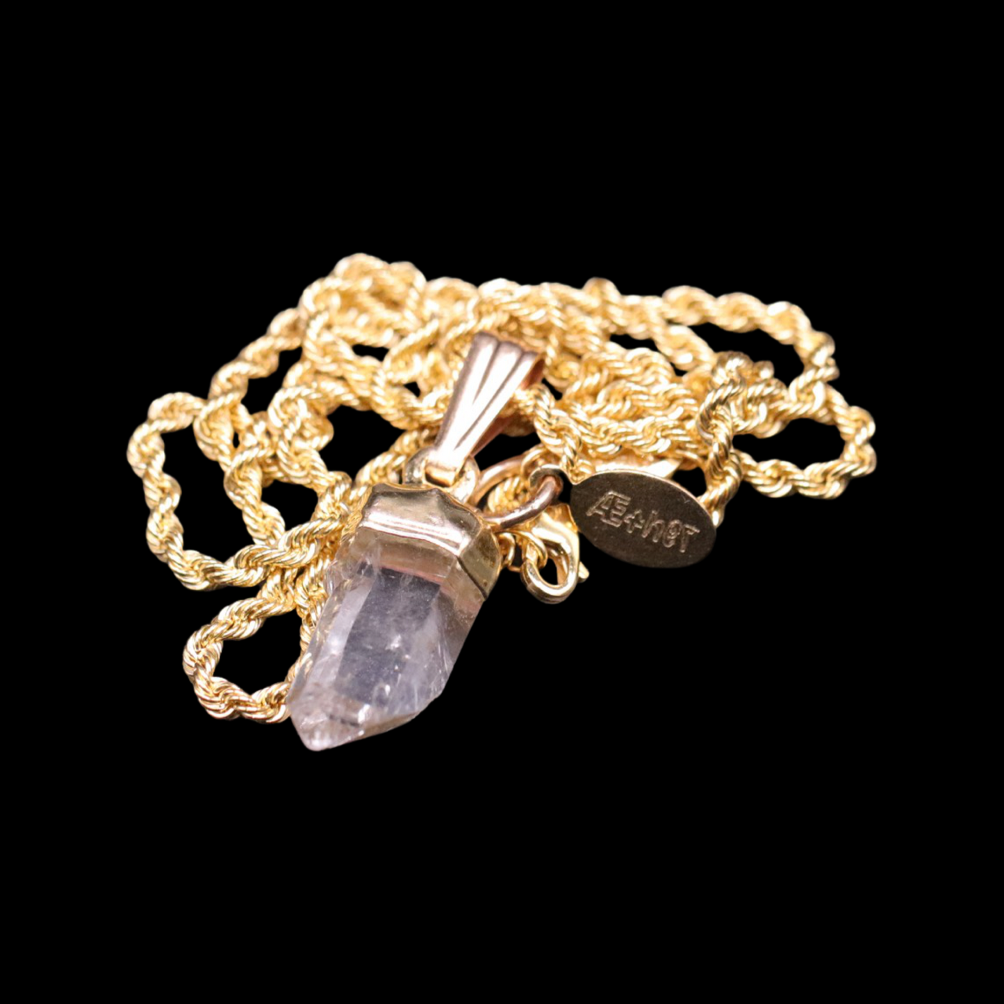 Raw Petite Clear Quartz Point on Rope