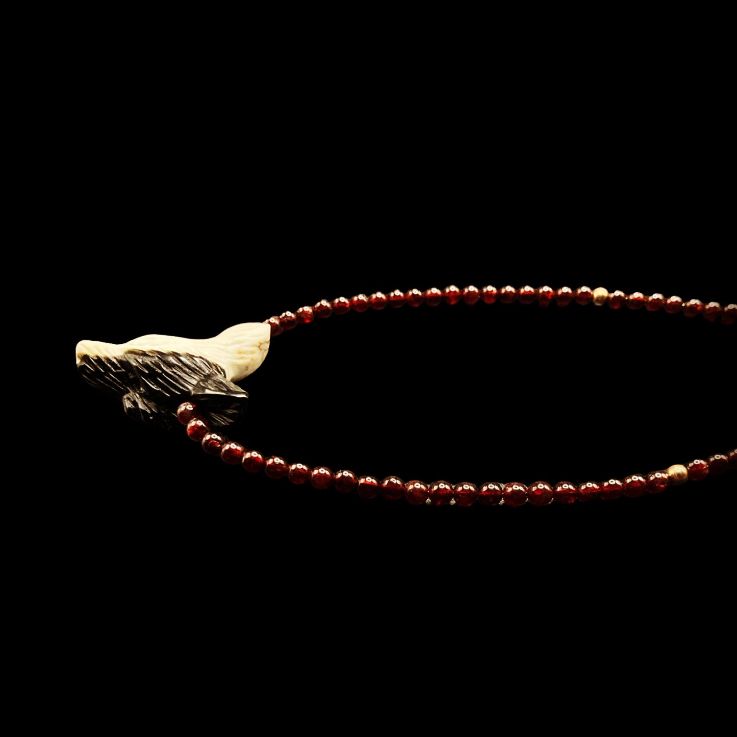 BLOODMOON22 X HOWLITE + BLACK OBSIDIAN ON GARNET