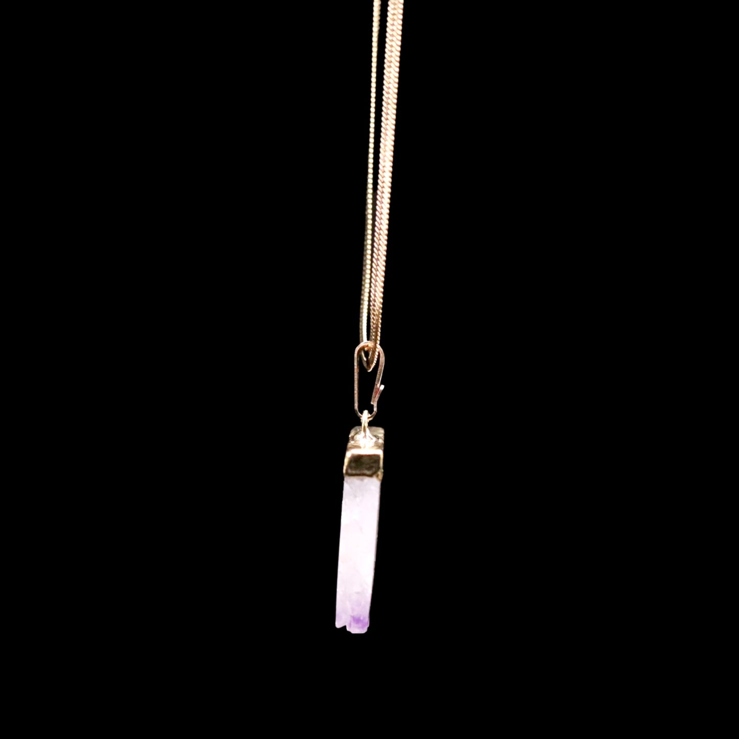 Raw Uruguayan Amethyst Slice on Herringbone