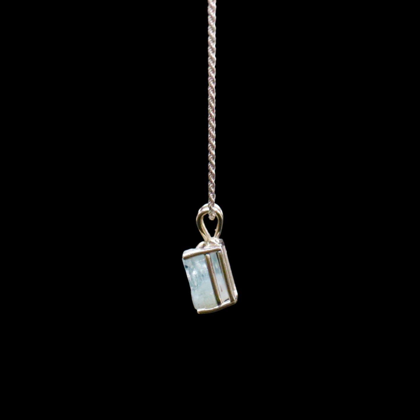 Natural Aquamarine Solitaire on Rope