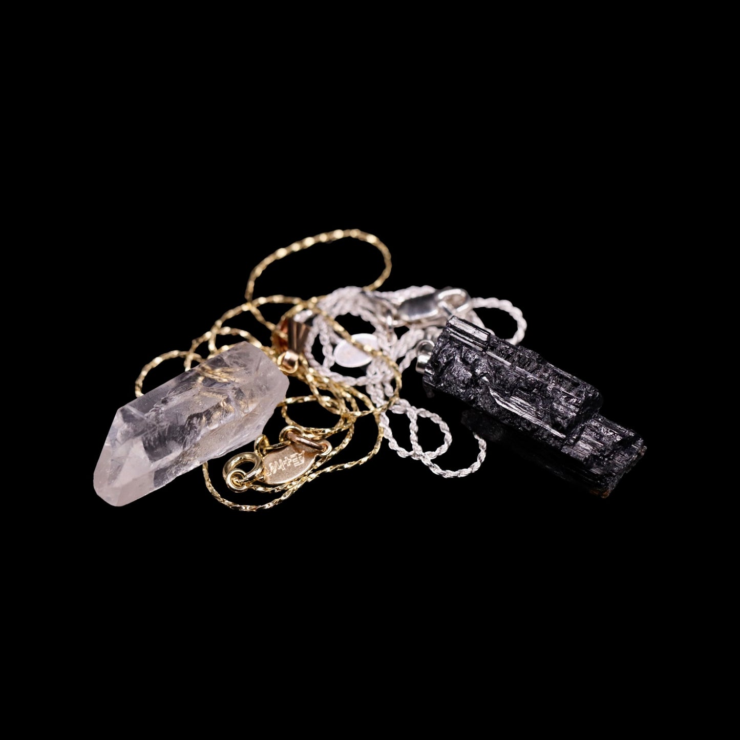 Raw Black Tourmaline Holiday 21’ Necklace