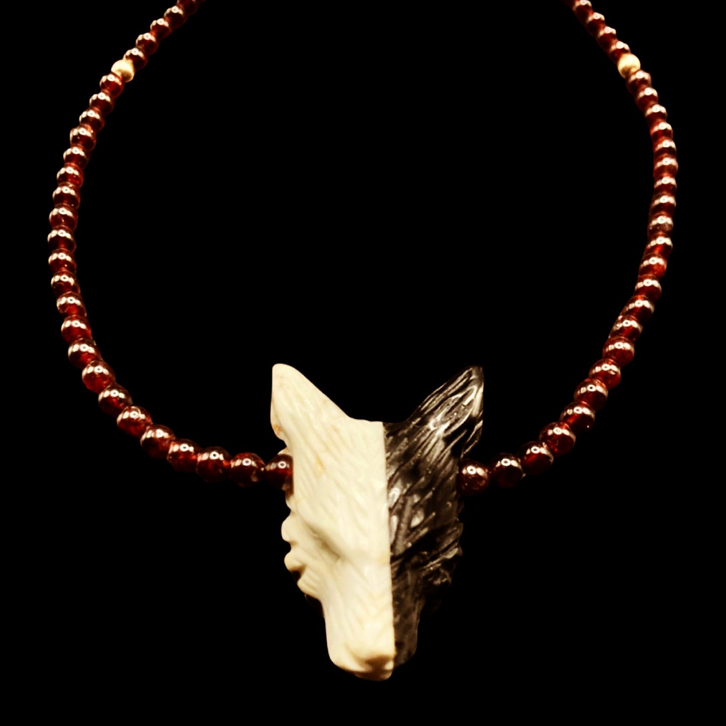 BLOODMOON22 X HOWLITE + BLACK OBSIDIAN ON GARNET