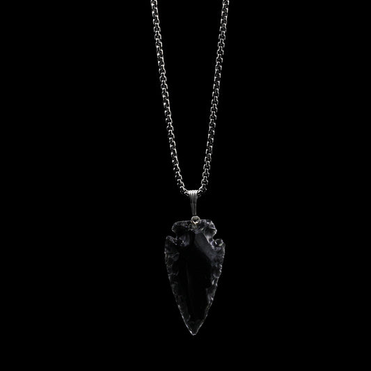 Black Obsidian Arrowhead on Sterling Silver on Oxidized Box