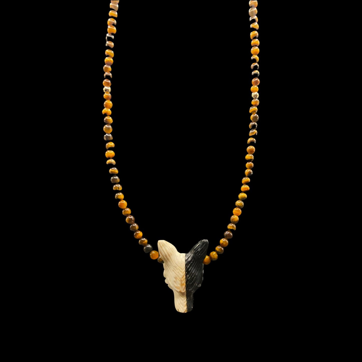 HARVESTMOON22 X HOWLITE + BLACK OBSIDIAN ON YELLOW TIGER EYE