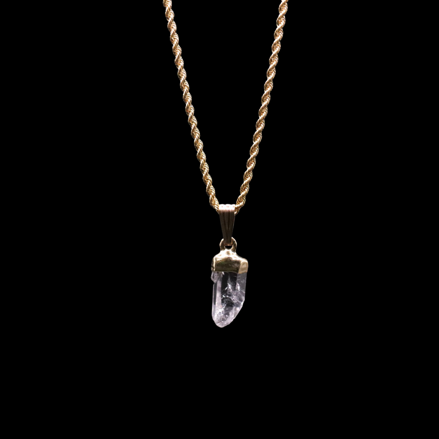 Raw Petite Clear Quartz Point on Rope