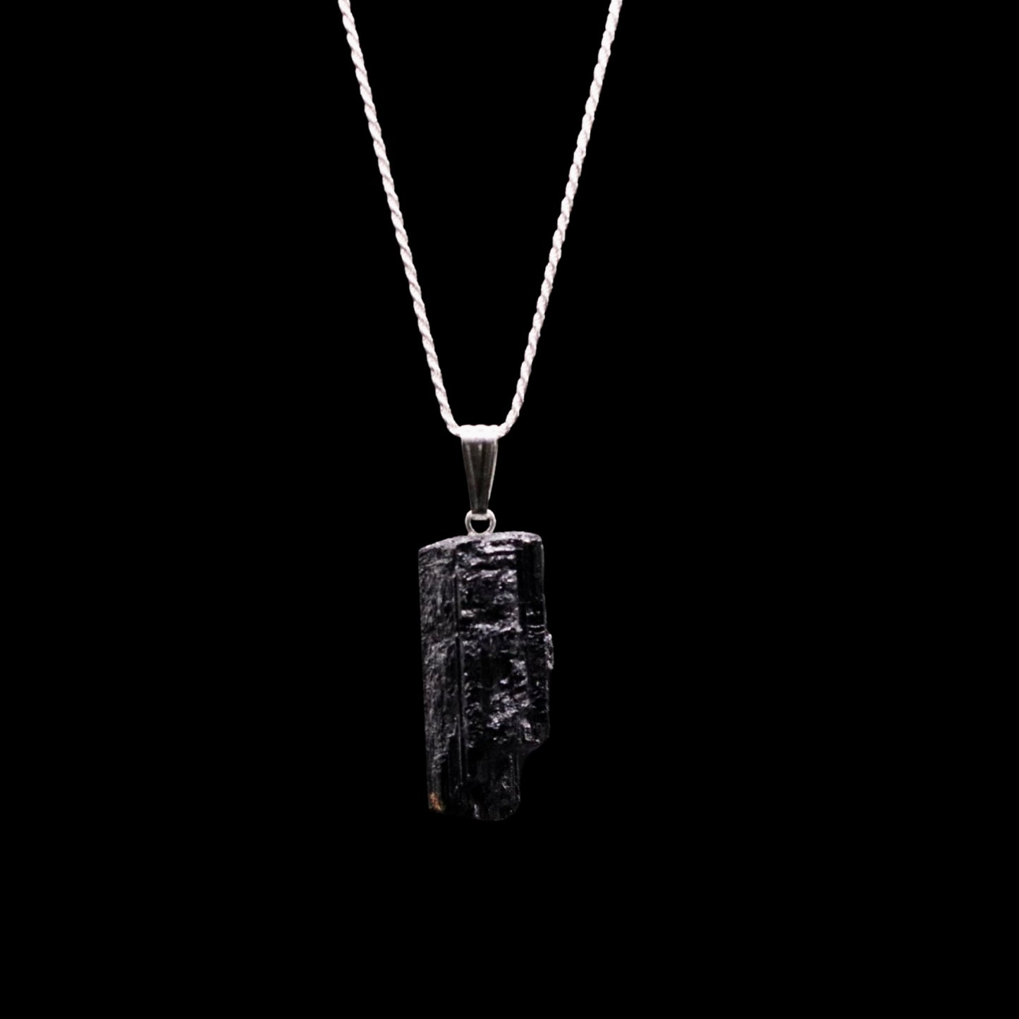 Raw Black Tourmaline Holiday 21’ Necklace