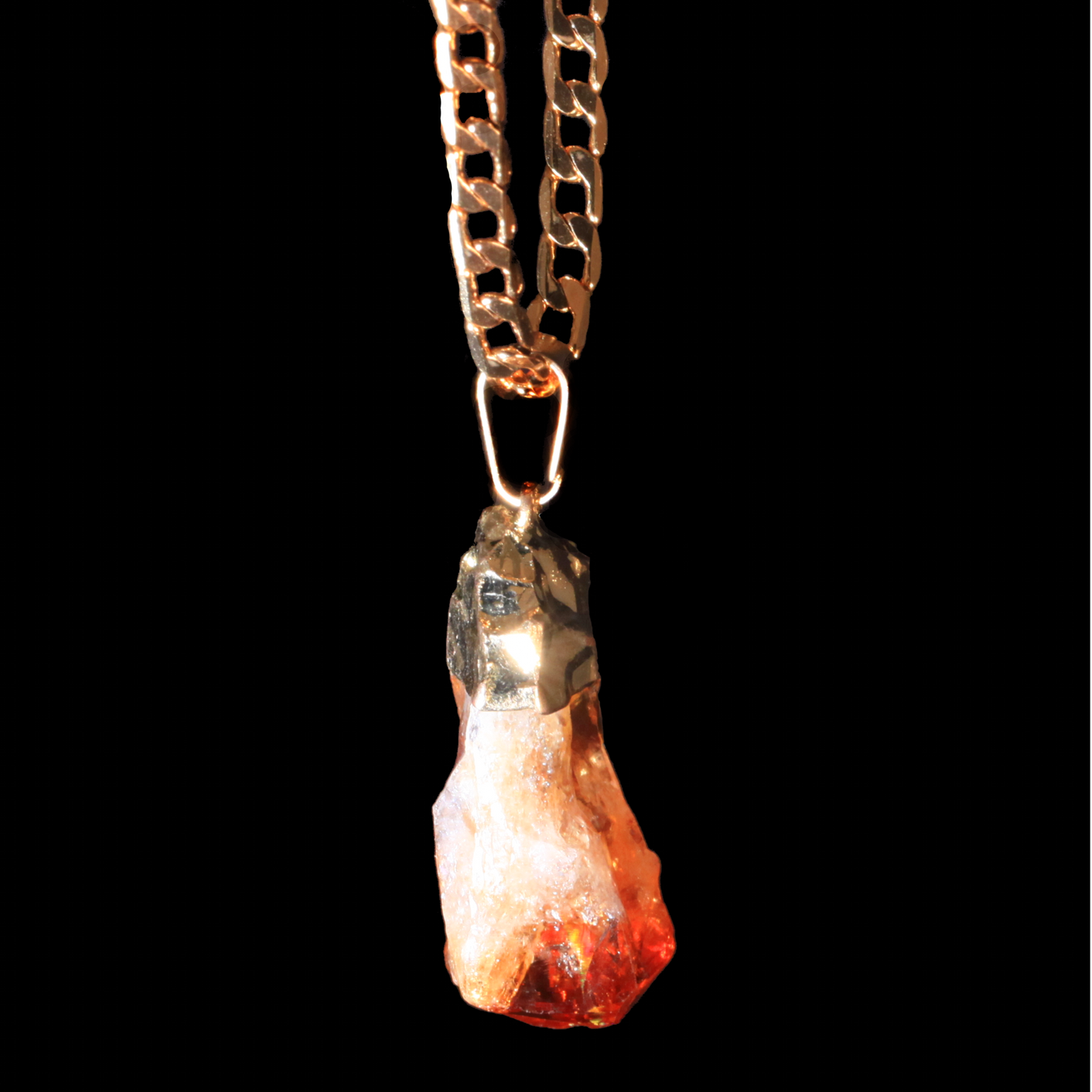 Raw Citrine Point on Curb