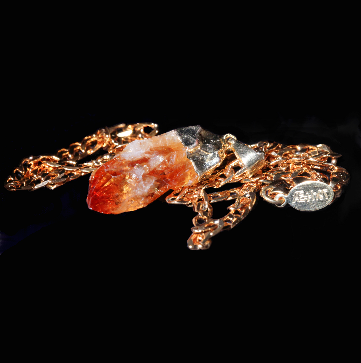 Raw Citrine Point on Curb